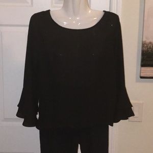 Black Bell Sleeve Blouse Size: M